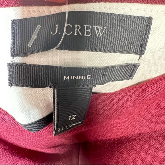 J. Crew wine red straight business casual Minnie dress pants size 12 B57 - Picture 3 of 5